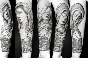 greek mythology collage tattoo idea