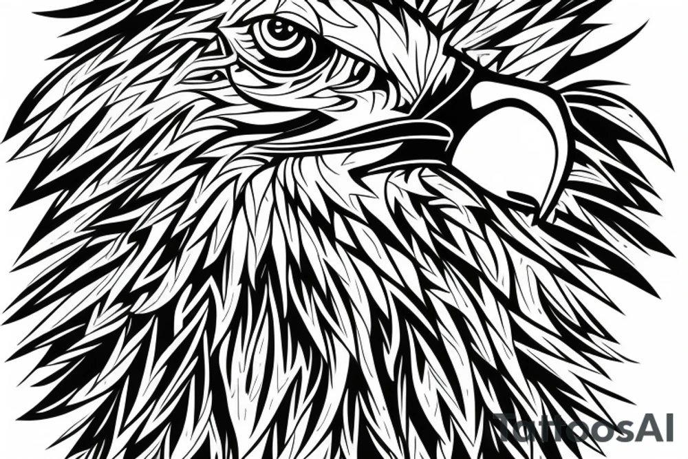 eagle on the back shpaed in a triangle tattoo idea