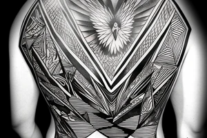 eagle on the back shpaed in a triangle tattoo idea