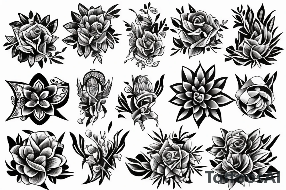 Greek God, flowers tattoo idea