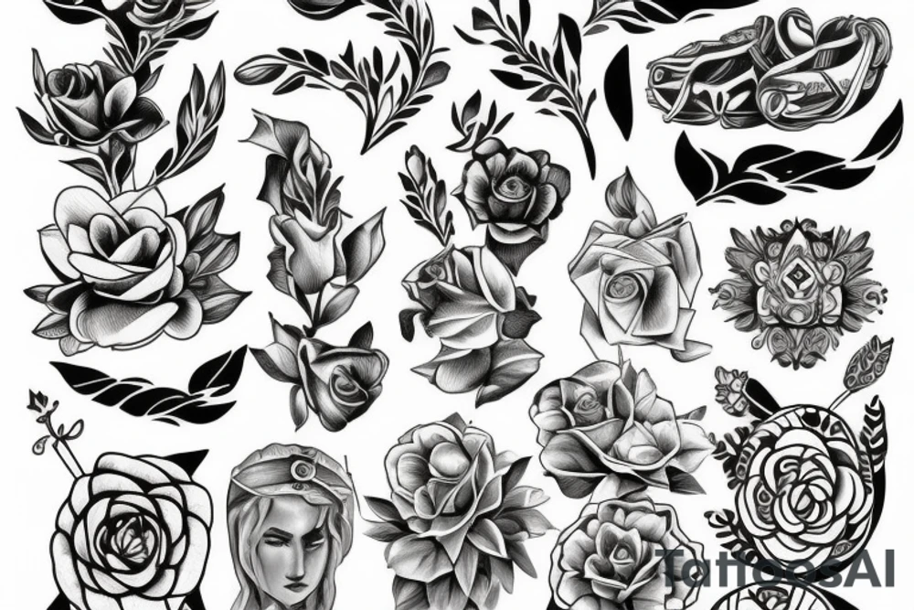 Greek God, flowers tattoo idea