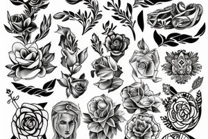 Greek God, flowers tattoo idea