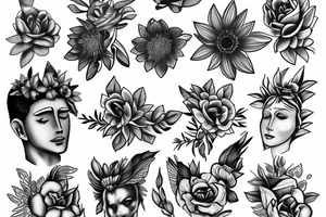 Greek God, flowers tattoo idea