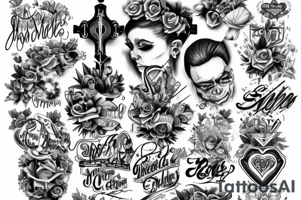 Dios y letras tattoo idea