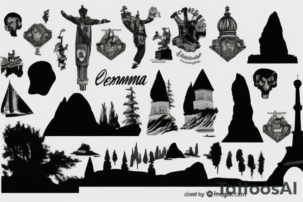 Crimea peninsula silhouette tattoo idea