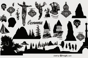 Crimea peninsula silhouette tattoo idea