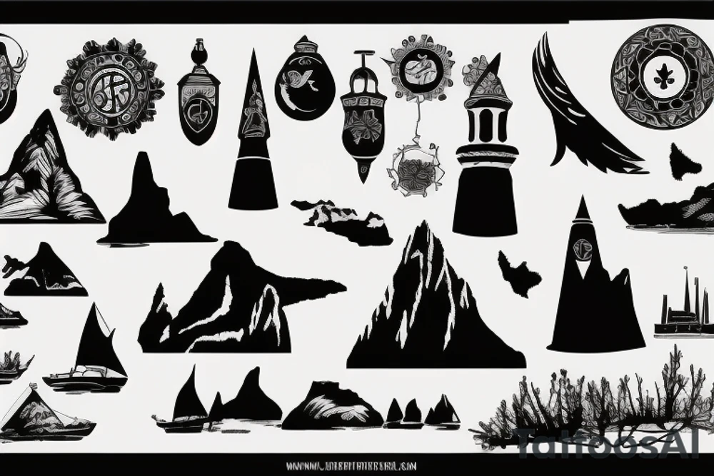 Crimea peninsula silhouette tattoo idea