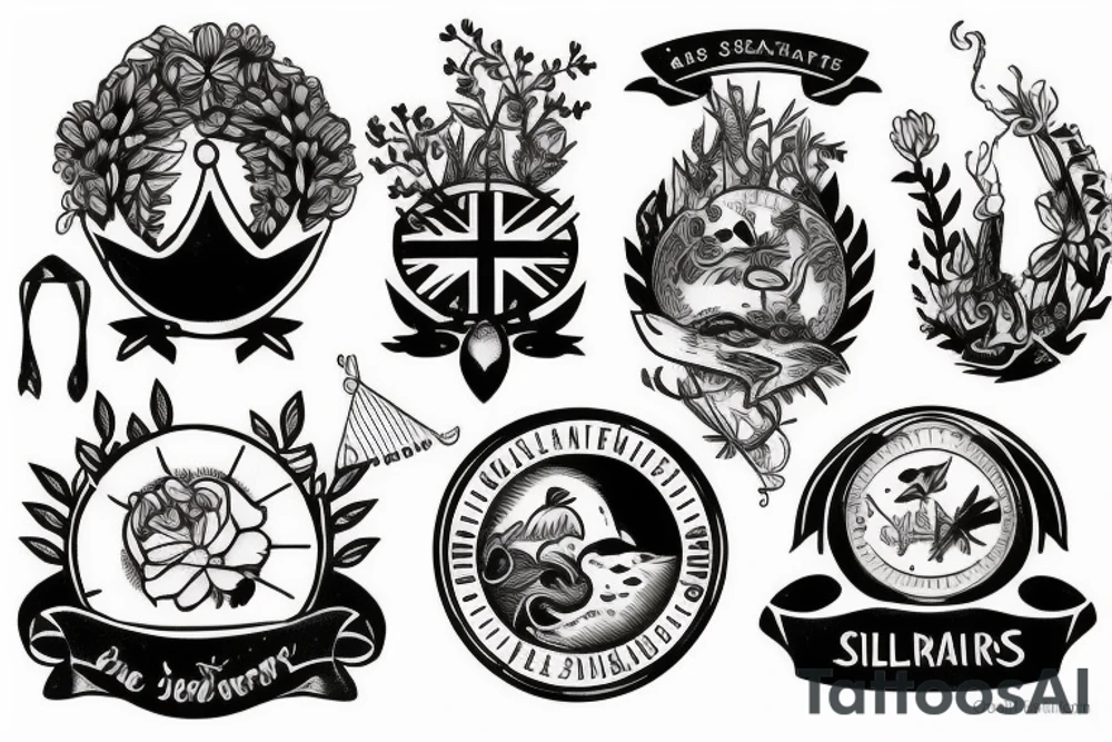 british sailors tattoo with nature themes tattoo idea