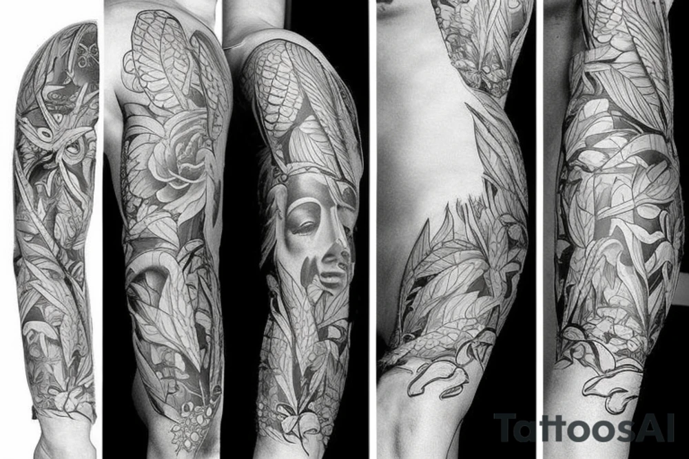british sailors tattoo with nature themes tattoo idea