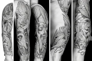 british sailors tattoo with nature themes tattoo idea
