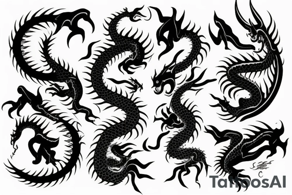 sun dragon tattoo idea