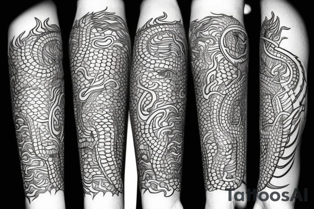 sun and dragon tattoo idea