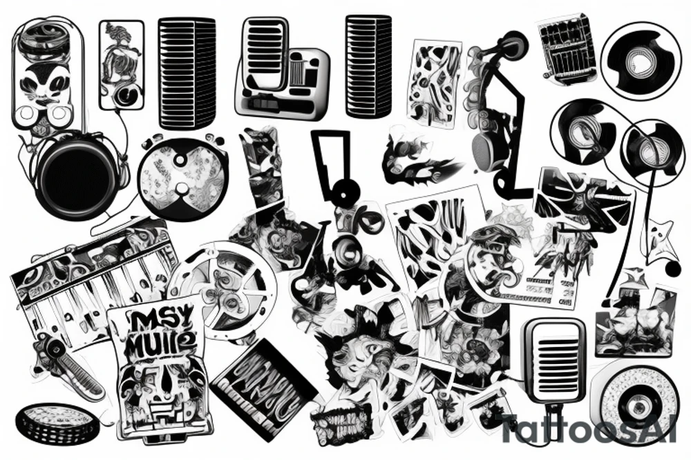 Movies and Music tattoo idea