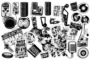Movies and Music tattoo idea