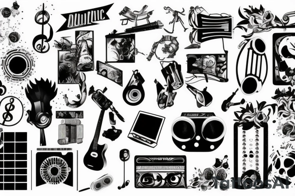 Movies and Music tattoo idea