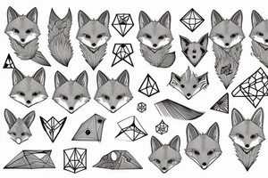 red fox geometry tattoo idea
