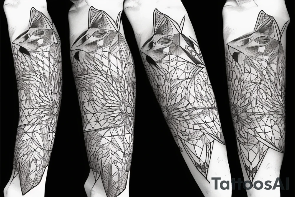 red fox geometry tattoo idea