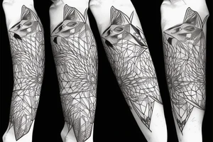 red fox geometry tattoo idea