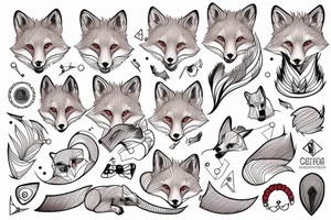 red fox geometry tattoo idea