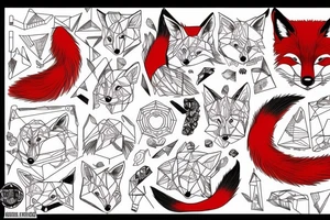 red fox geometry tattoo idea