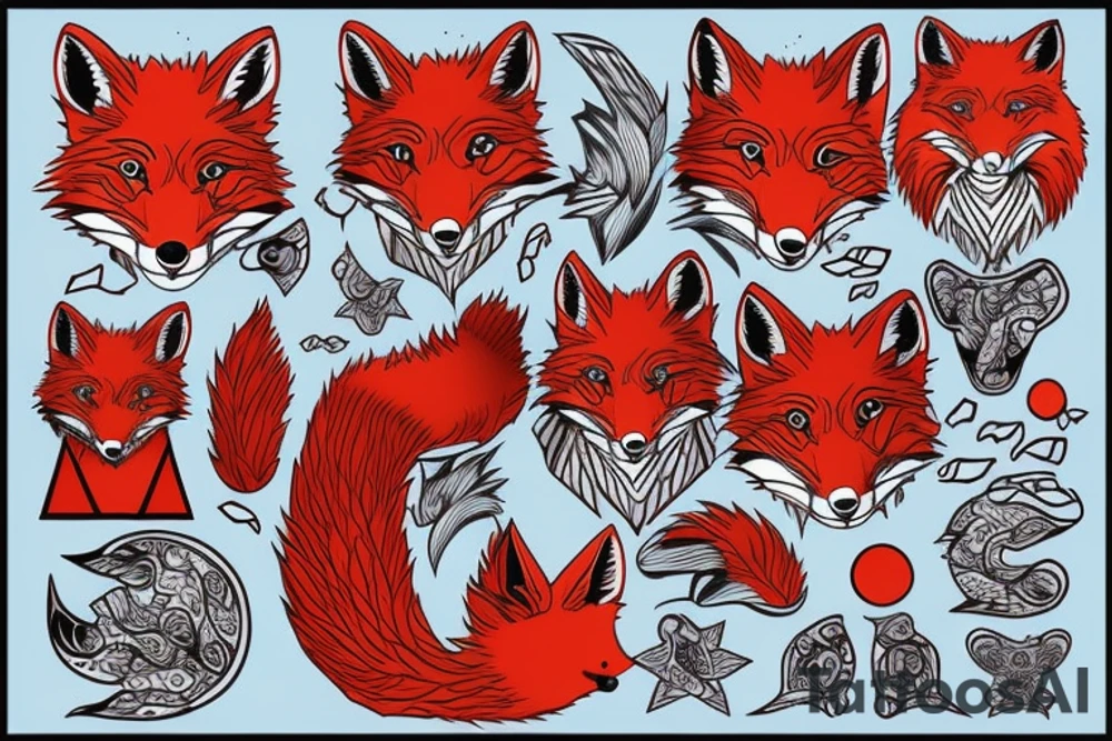 red fox tattoo idea