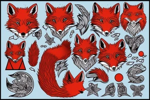 red fox tattoo idea