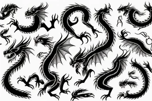 calf in the shape of a dragon tattoo idea
