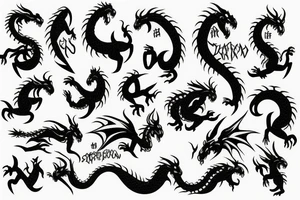 calf in the shape of a dragon tattoo idea