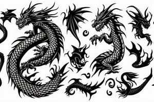 dragon with fire tattoo idea