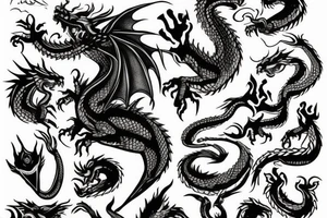 calf in the shape of a dragon tattoo idea