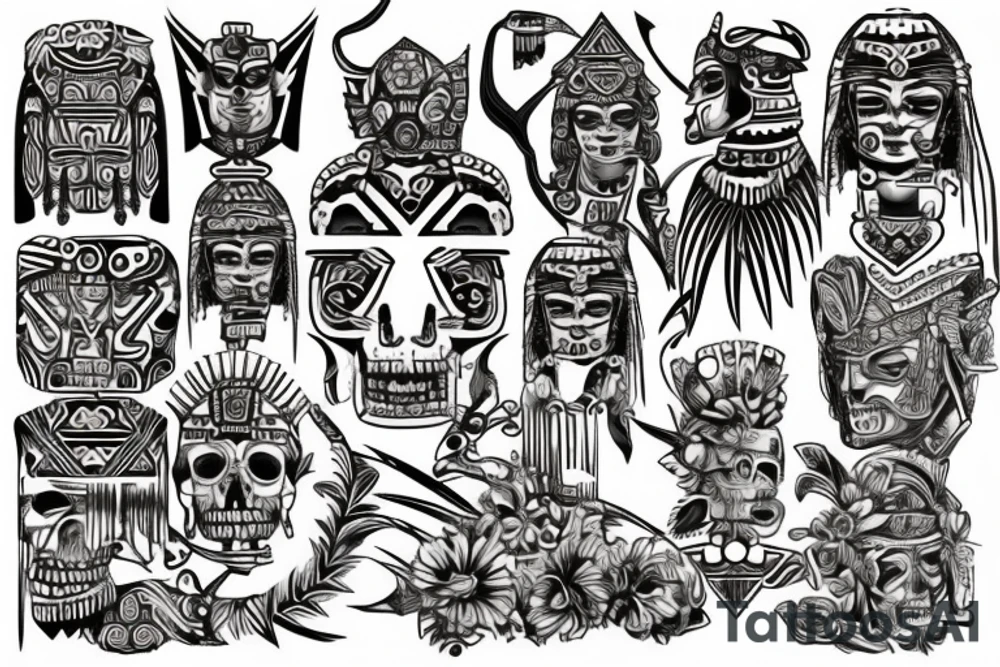 Aztec ruins tattoo idea