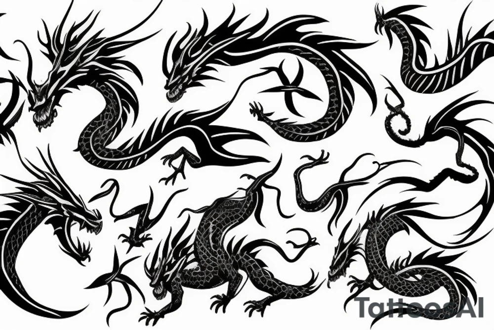 Dragon and lightning tattoo idea