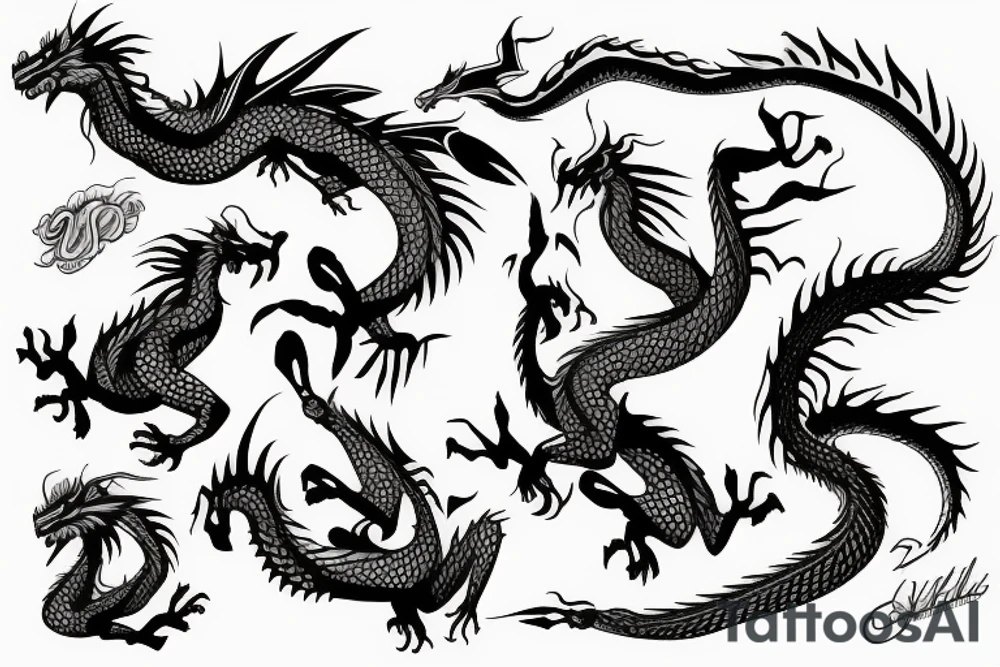 Dragon and lightning tattoo idea