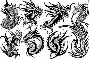 dragon with fire tattoo idea