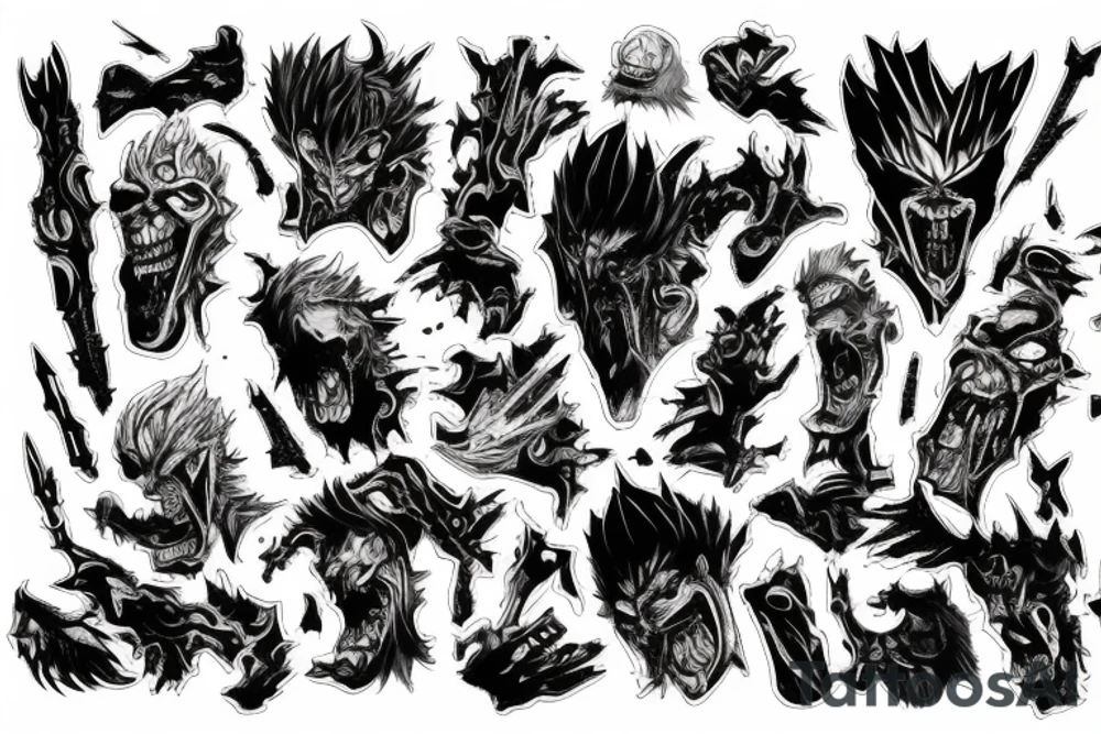 "Power", Blood Fiend, tritagonist of the "Chainsaw Man" series tattoo idea