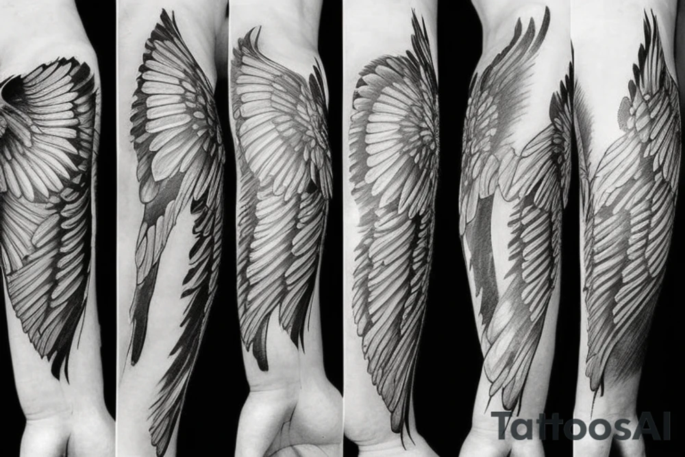wings on the forearm tattoo idea