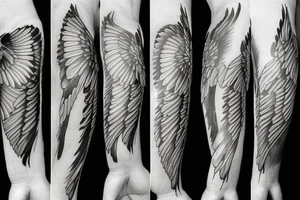 wings on the forearm tattoo idea