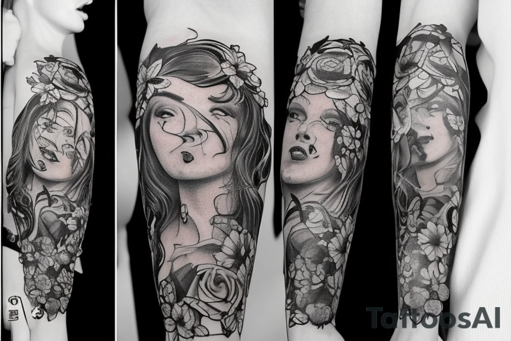 ацтекские руины с эффектом 3д на все плечо tattoo idea