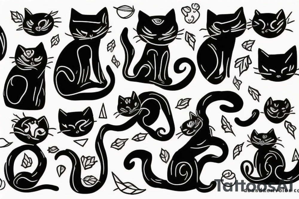 Black cat in the heat tattoo idea