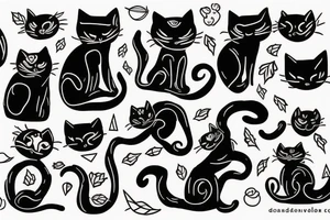 Black cat in the heat tattoo idea
