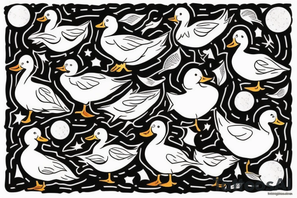 Duck in space tattoo idea