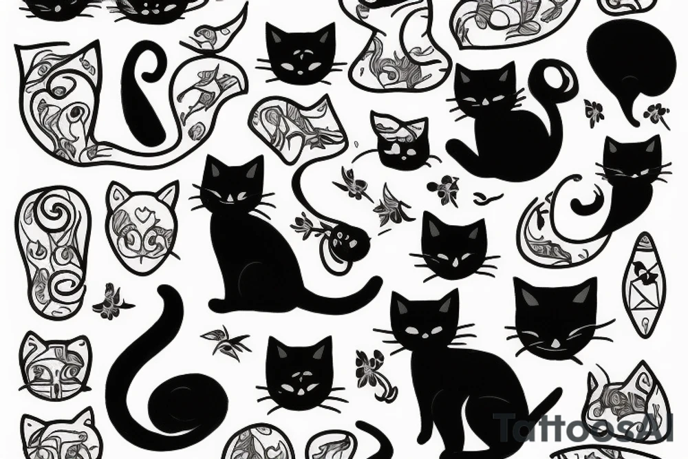 Black cat in the heat tattoo idea