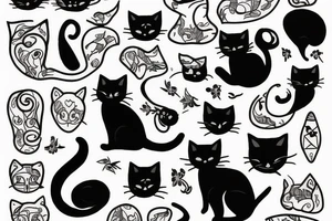 Black cat in the heat tattoo idea