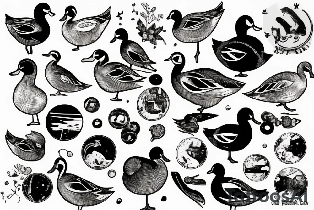 Duck in space tattoo idea