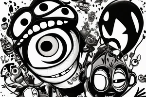 Mike Wazowski takes an eye off a three-eyed alien from Toy Story tattoo idea