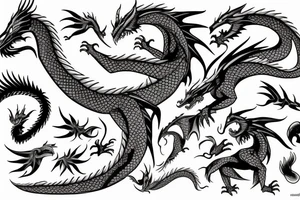 Dragon and lightning bounded tattoo idea