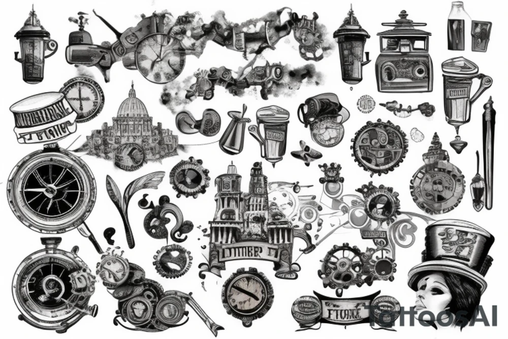 Rome, steampunk, the future tattoo idea