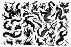 Taurus in the shape of a dragon tattoo idea