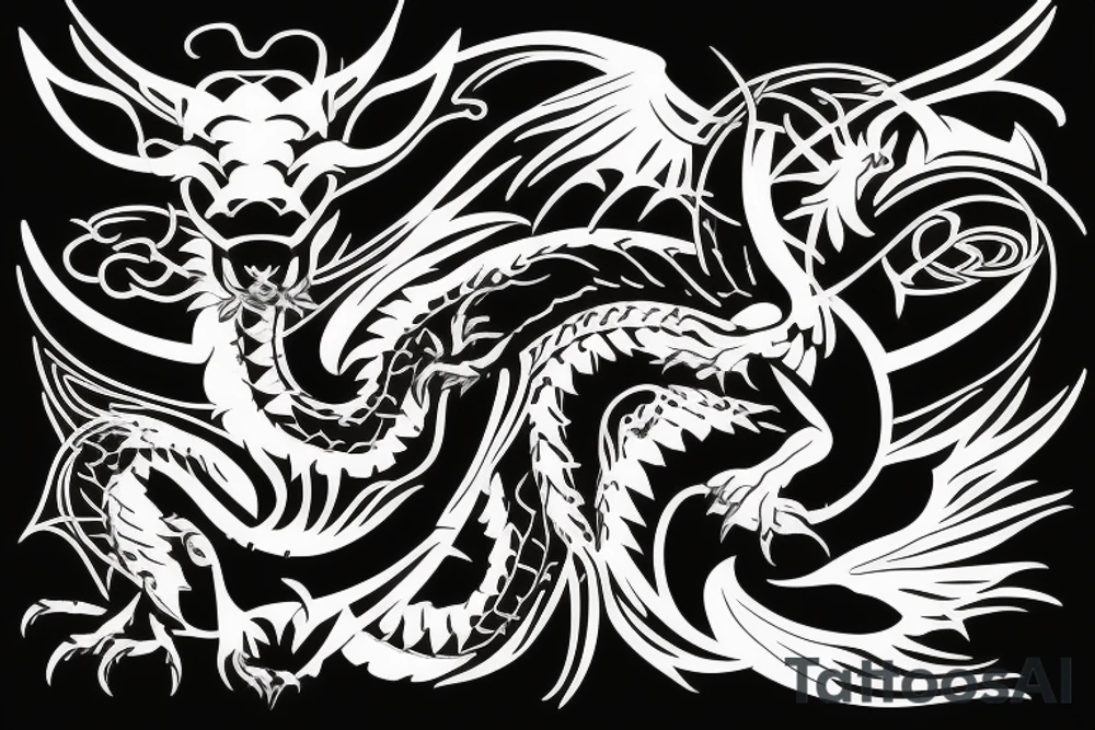 Taurus in the shape of a dragon tattoo idea