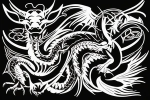 Taurus in the shape of a dragon tattoo idea